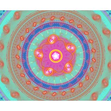 PRINT FRACTAL ART Blue Topaz Mandala